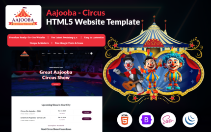 Aajooba - Sirk HTML5 Web Sitesi Şablonu