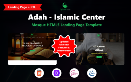 Adah - İslam Merkezi ve Cami HTML5 Açılış Sayfası Şablonu