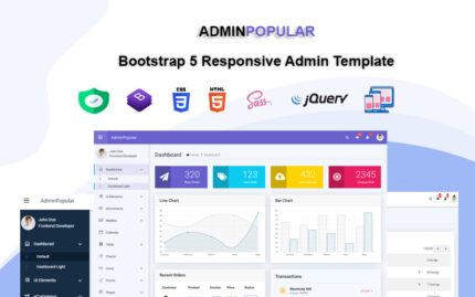 AdminPopular - Bootstrap 5 Duyarlı Yönetici Şablonu