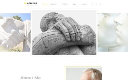 Agniart Heykeltıraş Fotoğraf Galerisi Web Sitesi Şablonu