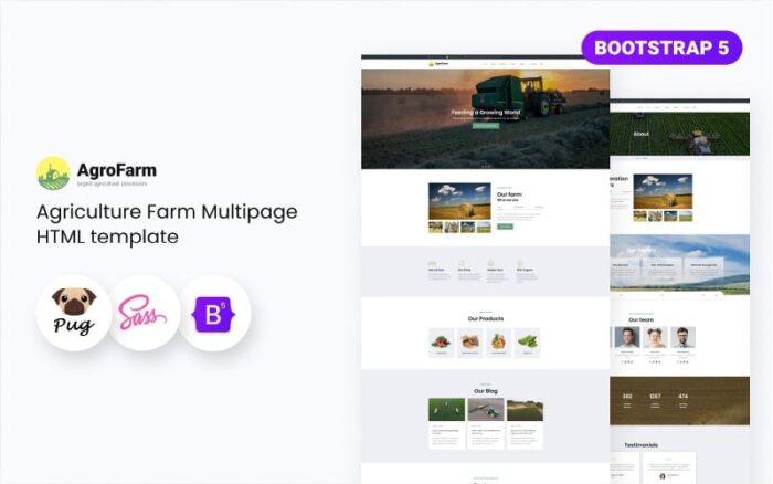 Agrofarm - Tarım Çiftliği HTML5 Web Sitesi Şablonu