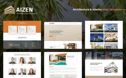 Aizen - Mimari ve İç Mekan Duyarlı Web Sitesi Şablonu