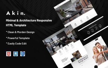 Akın – Minimal ve Mimari Duyarlı Web Sitesi Şablonu