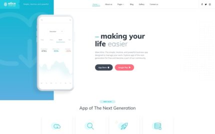 Alice - Mobil Uygulama Temiz Joomla Şablonu
