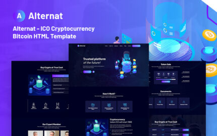 Alternatif - ICO Cryptocurrency Bitcoin Duyarlı Web Sitesi Şablonu