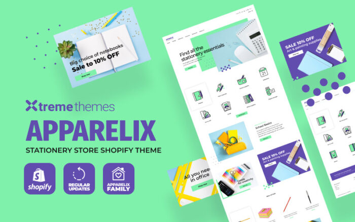 Apparelix - Stationery Clean Shopify Teması