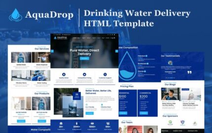 AquaDrop - İçme Suyu Dağıtımı HTML5 Web Sitesi Şablonu