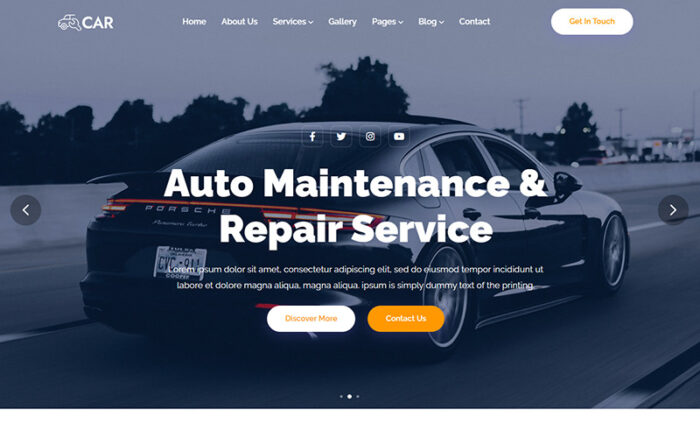 Araba - Araba Tamiri ve Oto Hizmetleri HTML5 Duyarlı Web Sitesi Şablonu