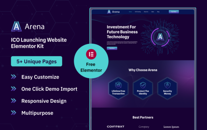 Arena ICO Elementor Kitini Başlatıyor