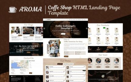 Aroma - Kahve Dükkanı HTML5 Açılış Sayfası Şablonu