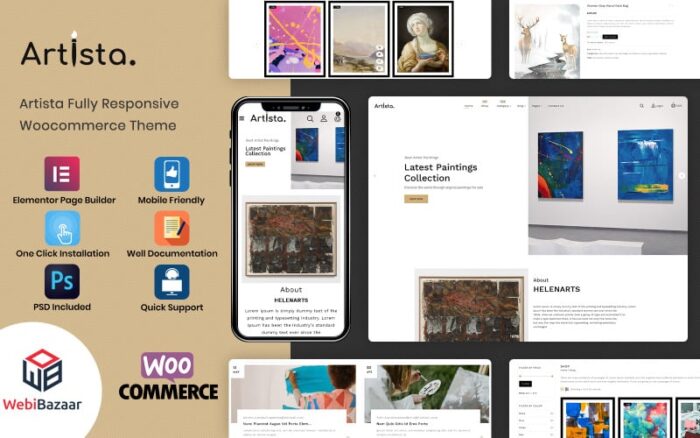 Artista - Sanat Galerisi WooCommerce Teması