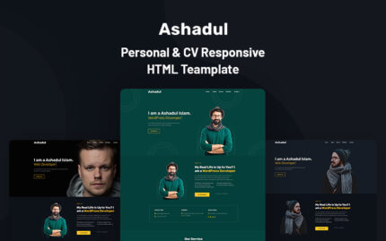 Ashadul – Kişisel ve CV Duyarlı Web Sitesi Şablonu