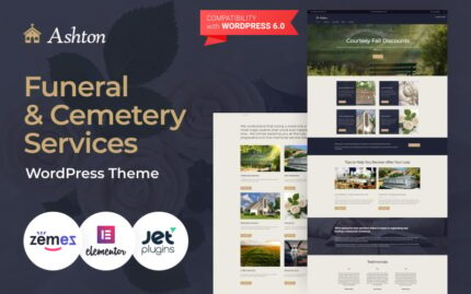 Ashton - Cenaze ve Mezarlık Hizmetleri WordPress Teması