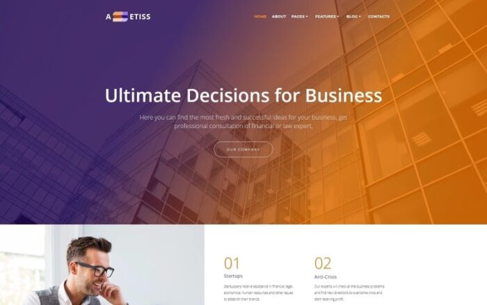 Assetiss - Modern İş Danışmanı WordPress Elementor Teması