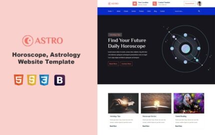 Astro - Burç, Astroloji ve Falcılık Açılış Sayfası Şablonu