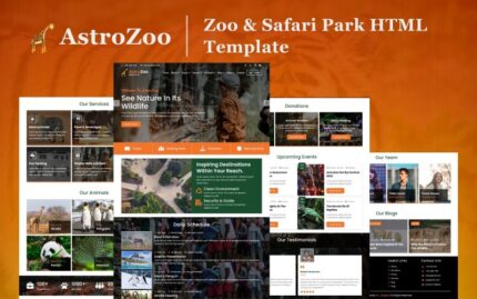 AstroZoo - Hayvanat Bahçesi ve Safari Parkı HTML5 Web Sitesi Şablonu