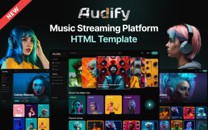 Audify - Çevrimiçi Müzik Yayını HTML Şablonu