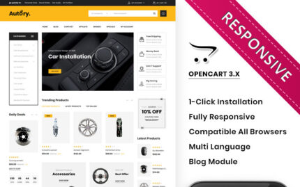 Autory - Mega Otomobil Mağazası Duyarlı OpenCart Şablonu