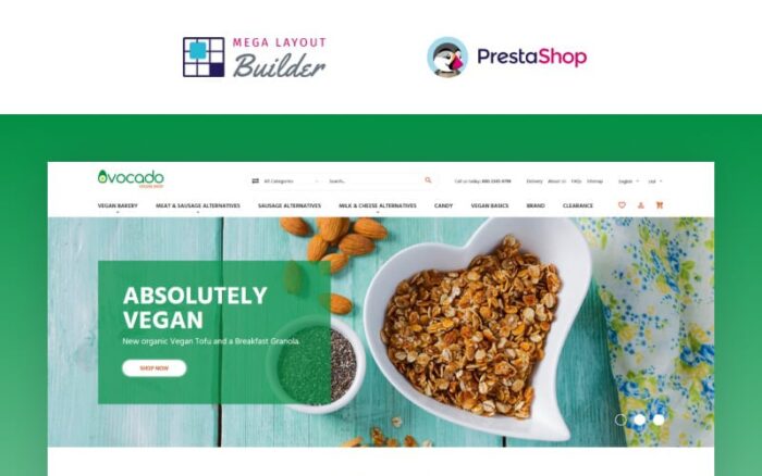 Avocado - Vejetaryen Mağazası PrestaShop Teması