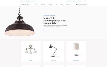 Beam of Light - Lighting & Electricity Multipage Clean Shopify Teması