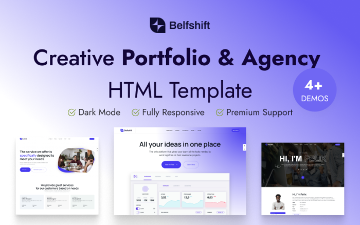 Belfshift- Yaratıcı Portföy ve Ajans HTML Şablonu