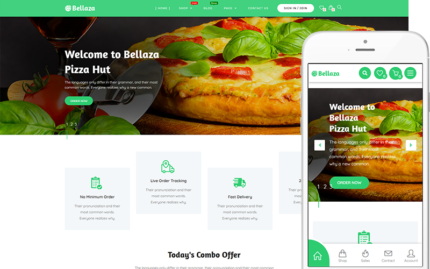 Bellaza - Pizza, Fast Food, Restoran E-ticaret Web Sitesi Şablonu