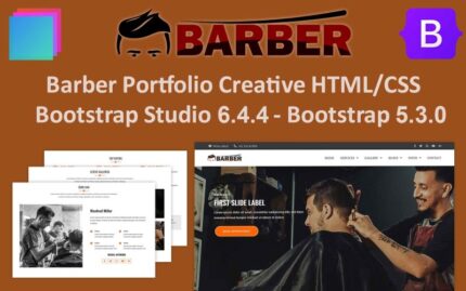 Berber Portföyü Yaratıcı HTML/CSS - Dahil. Önyükleme Stüdyosu v6.4.4 - Önyükleme v5x