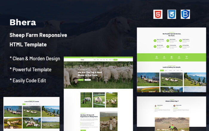 Bhera – Koyun Çiftliği Web Sitesi Şablonu