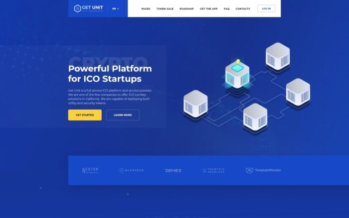 Birim Al - ICO Kripto Para Birimi Çok Sayfalı HTML Web Sitesi Şablonu