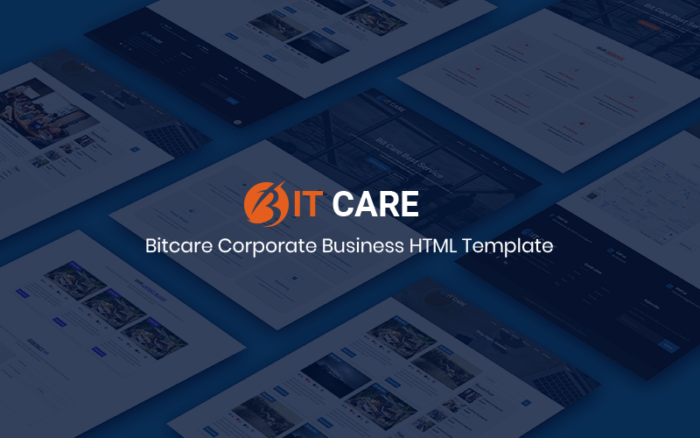 Bitcare - Kurumsal İş HTML Web Sitesi Şablonu