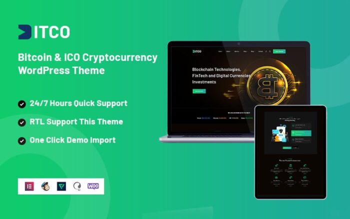 Bitco - Bitcoin ve ICO Cryptocurrency Duyarlı WordPress Teması