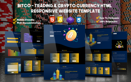 BitCo - ticaret ve kripto para HTML Çok Amaçlı Duyarlı web sitesi Şablonu