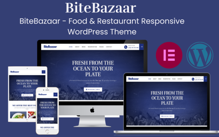 BiteBazaar - Duyarlı Yemek ve Restoran WordPress Teması