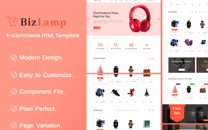 Bizlamp - Çok Amaçlı e-Ticaret HTML