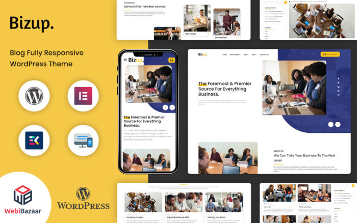 Bizup - Çok Amaçlı İş Danışmanlığı Elementor WordPress teması