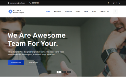 Bizvax - Kurumsal ve Ticari Hizmetler Çok Amaçlı HTML5 Web Sitesi Şablonu