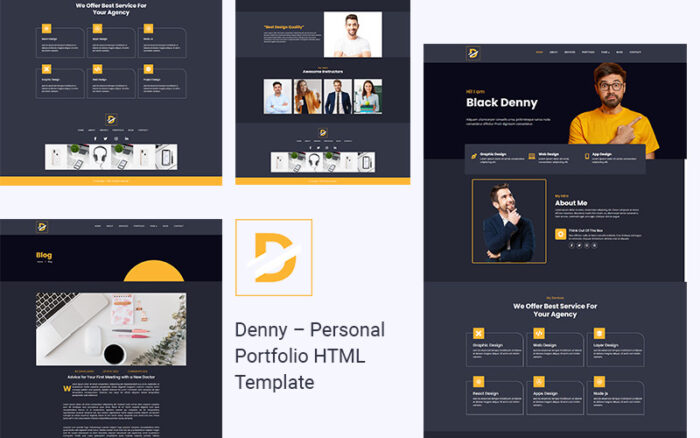 Black denny- Kişisel Portföy HTML5 Web Sitesi Şablonu