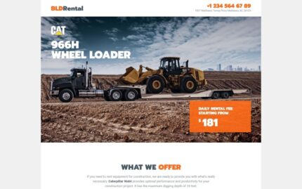 BLDRental - Ekipman Kiralama Açılış Sayfası Şablonu