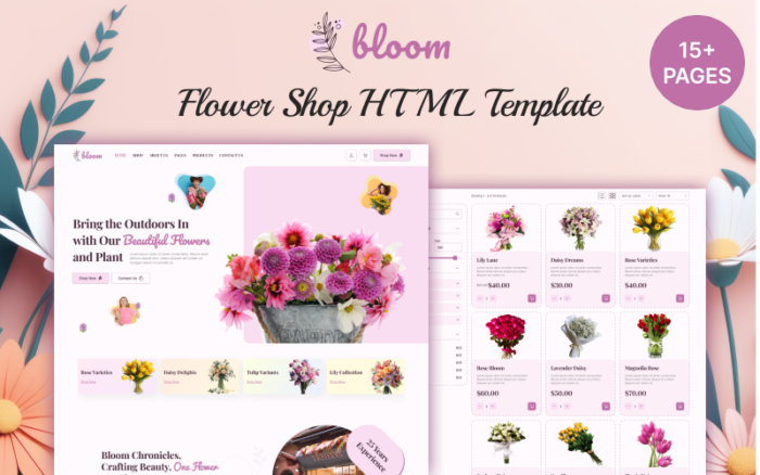 Bloom - Çiçekçi HTML Web Sitesi Şablonu