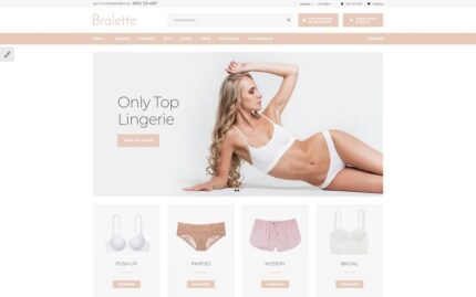 Bralette Lingerie OpenCart Şablon