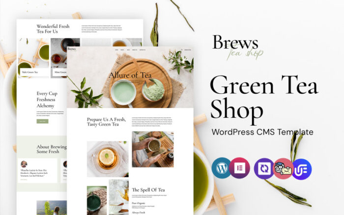 Brews - Yeşil Çay Dükkanı WordPress Elementor Teması