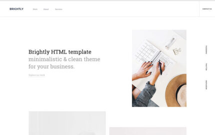 Brightly - Tek Sayfa HTML Açılış Sayfası Şablonu
