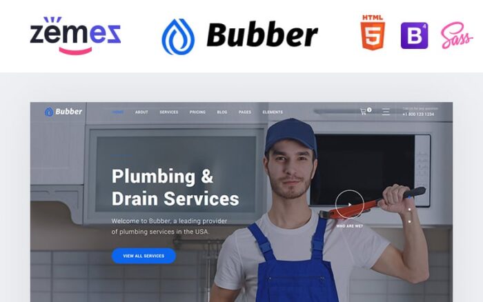 Bubber - Plumbing Company Web Sitesi Şablonu