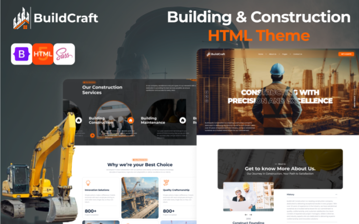 Built Craft - İnşaat ve Mimarlık Tasarım HTML Web Sitesi Şablonu