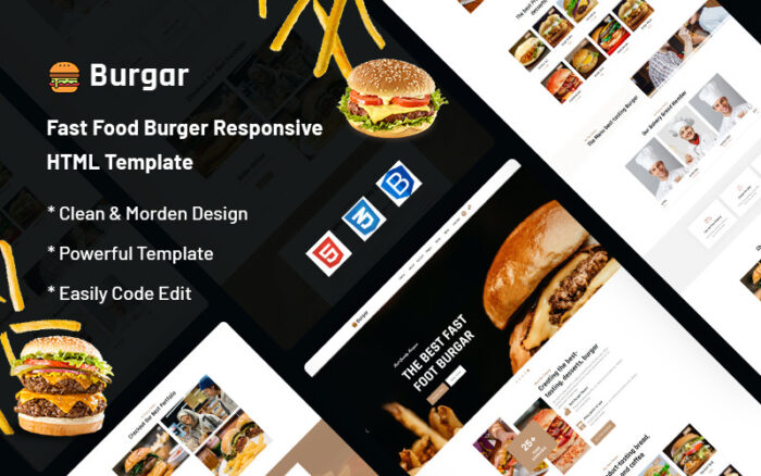 Burgar – Fast Food Burger Web Sitesi Şablonu