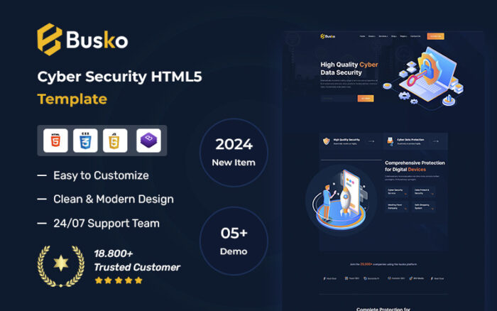 Busko - Siber Güvenlik HTML5 Şablonu