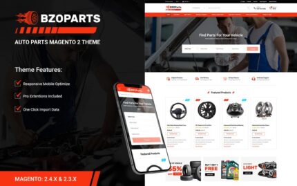 BzoParts - Duyarlı Otomobil Parçaları, Ekipman Magento 2 Teması