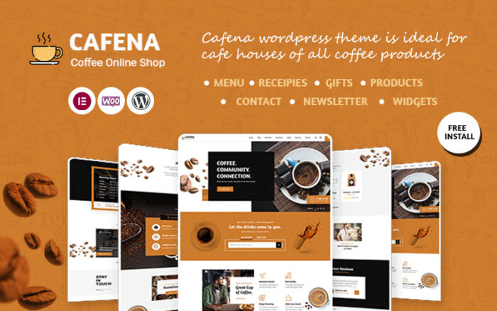 Cafena - Kafe ve Çevrimiçi Kahve Dükkanı WordPress Teması