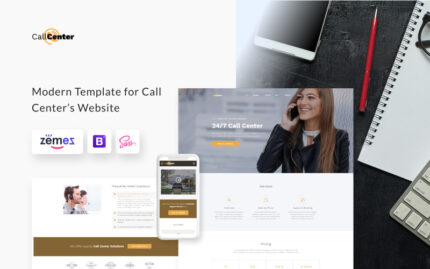 Çağrı Merkezi Çok Sayfalı HTML5 Web Sitesi Şablonu