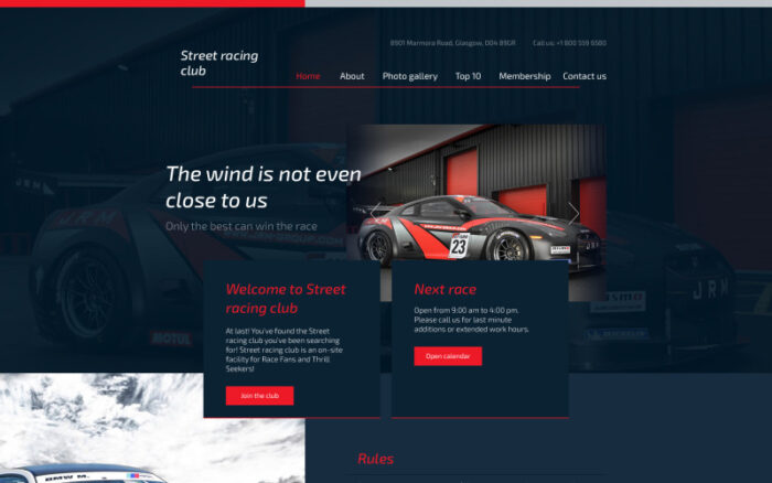 Car Club Responsive Web Sitesi Şablonu